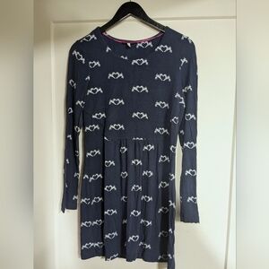 Joules Navy Dress with White Terrier-heart Print